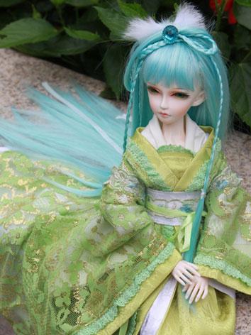 MSDサイズ人形用ウィッグ 緑色 4-002