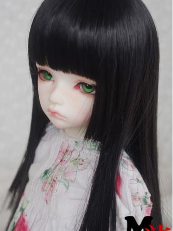 ドール用ウィッグ SD/MSD/YSDサイズ人形用ウィッグ　黒色　ストレート髪