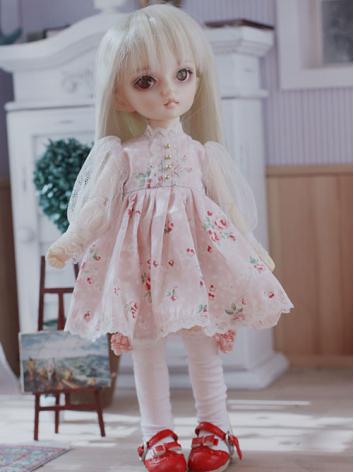 ドール衣装　幼SDサイズ人形用   ピンク色　ワンピース