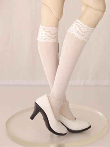 ドール靴下　SD/MSD/MDDサイズ人形通用 白色/...