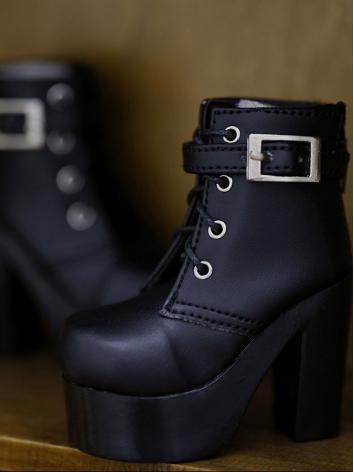 ドール靴 BJD SD/MSDサイズ人形用 黒色ハイヒ...