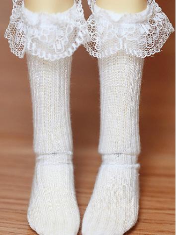 ドール靴下 SD/MSDサイズ人形用 ホワイト