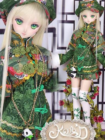 ドール服 中華風 SD/DDサイズ人形 洋服セット 緑色 女性用_人形衣装_ 