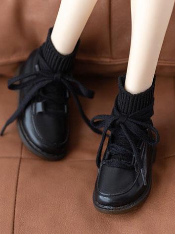 BJD DOLL ドール用 お靴 皮革靴 ブラック70cmサイズ人形用