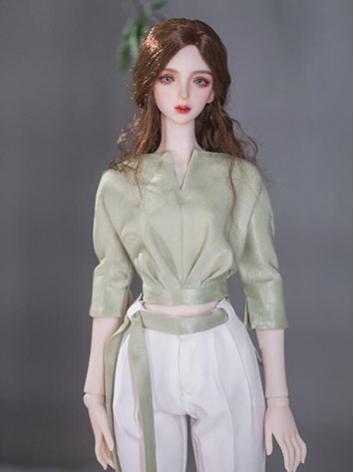 BJD DOLL ドール用 シャツ 女性用 ホワイト/グリーン SD/SD16サイズ人形用