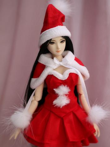 BJDドール用 衣装セット クリスマス風  レッド YOSD/MSD/SDサイズ 女の子用 球体関節人形用