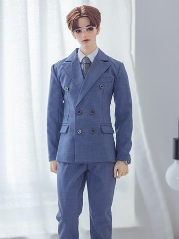 BJD ドール用 スーツ 4点セット ブルー 68/70cm/73/75cmサイズ人形用