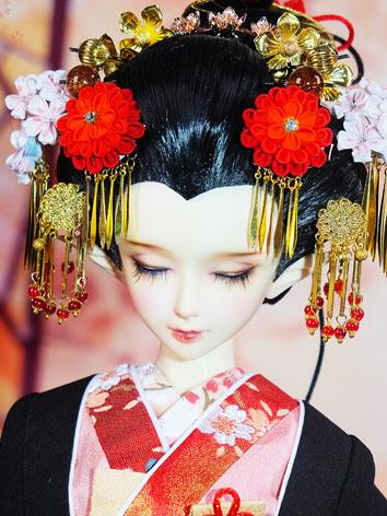 BJD ドール用 髪飾り 和風 飾り物 小物 SD/70cmサイズ人形通用【红粉佳人】