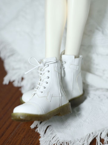 BJD DOLL ドール用 靴 ブーツ ブラック ホワイト 70cm/ID75サイズ人形用 021