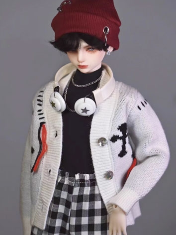 BJDドール用セーター カーディガン ベージュ ブラック ホワイト イェロー MSDサイズ人形用 肖