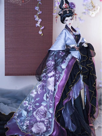 限定 BJDドール用 古代風衣装セット【紫・立春】パープル 女用 62cm/69cmcmサイズ用