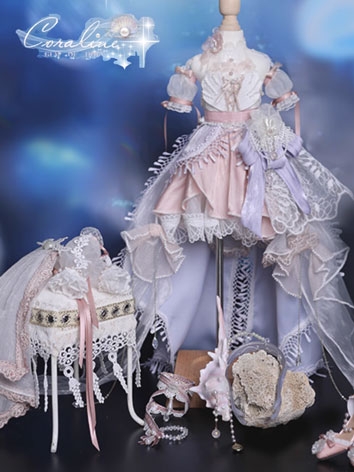 BJDドール用 衣装セット【Coralin】 ピンク ドレス 女の子用 MSDサイズ用