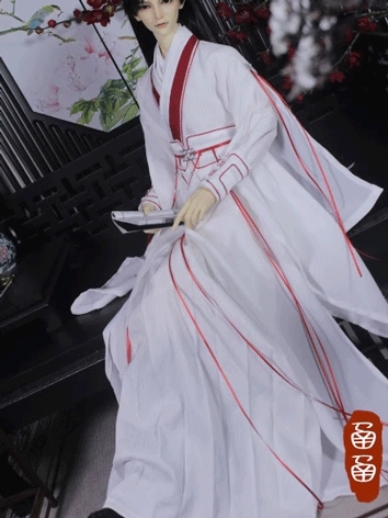 ドール用服 時代服 漢服 男性用 ホワイト 70cm級サイズ人形用 BJD