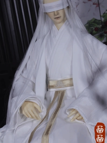 ドール用服 時代服 漢服 男性用 ホワイト 70cm級サイズ人形用 BJD