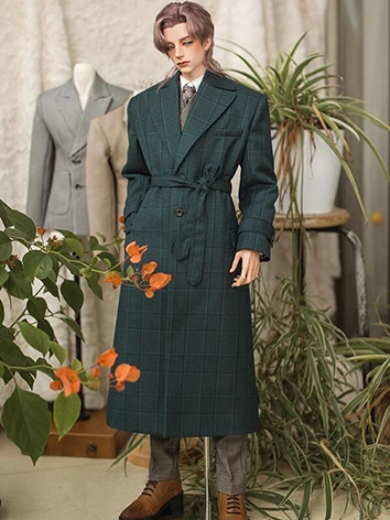 ドール用服 コート 緑色 スーツ 男の子用 YC76/soomID75/75cm筋肉ありサイズ人形用