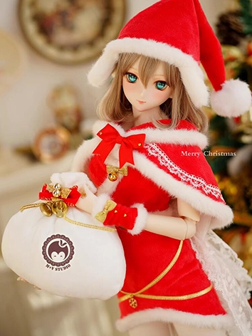 ドール用服 クリスマス 赤色 女の子用 MSD/MDD/SDサイズ人形用