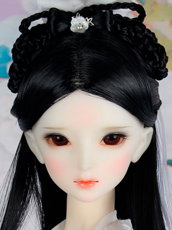 中華風定型ウィッグ ブラック 女用 SD/小顔SD/MSDサイズ人形用 BJDドール用 小龙女