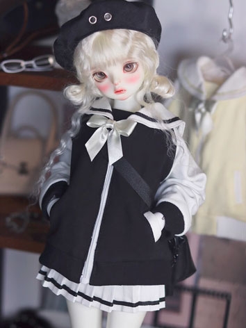 ドール用服 洋服 衣装セット ブラック MSDサイズ人形用 BJD