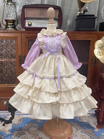 ドール用服 洋服 ワンピース 紫色 女の子用 15cm/20cm/40cm/SD/MSD/YOSDサイズ用
