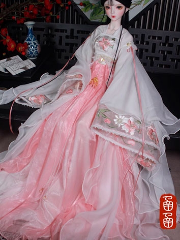 ドール用服 時代服 漢服 刺繍 ピンク 女の子用 SD/SD16サイズ人形用 BJD   芸依