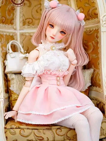 ドール用服 【白草莓】ピンク女の子用 MSD/MDDサイズ人形用