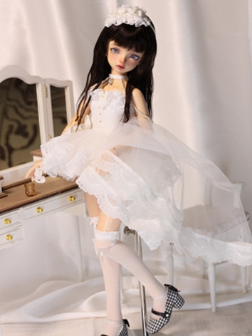 BJDドール用 花嫁ドレスセット ホワイト色 MSDサイズ女の子用 球体関節人形