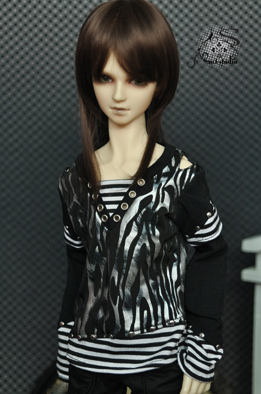 BJD Clothes T-shirt zebra-stripe for 70cm/SD/MSD Ball-jointed Doll