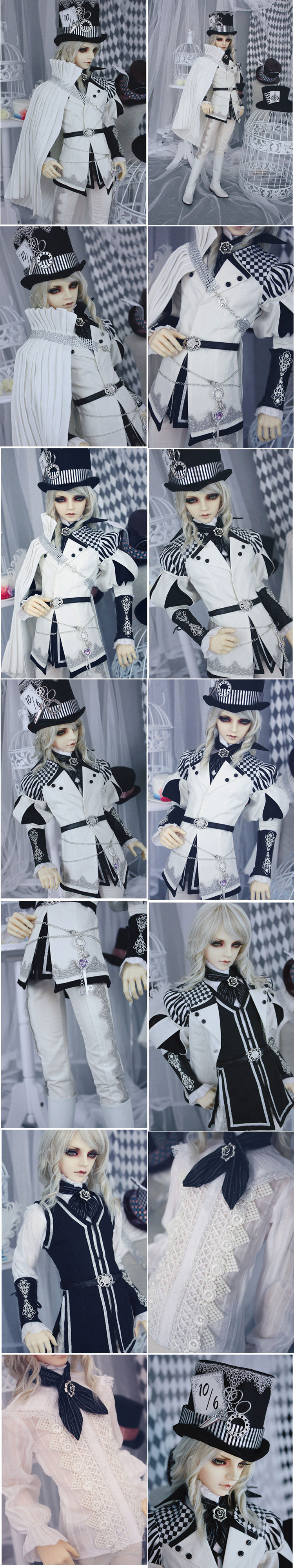 Bjd Clothes Costume Set The Mad Hatter Limited Edition for SD10/SD13/SD17 Ball-jointed Doll