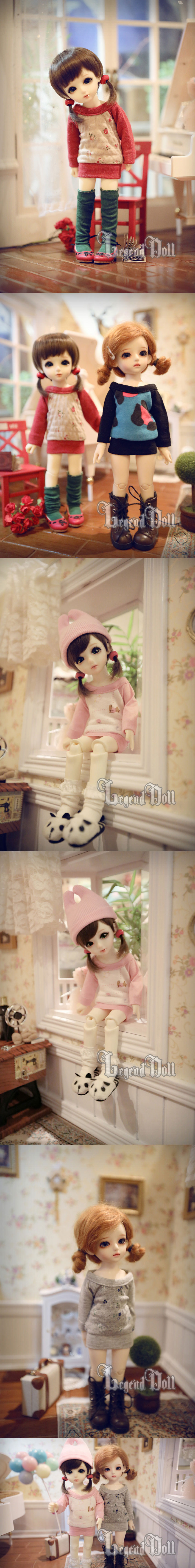 ドール服　MSD、幼SDサイズ人形用 洋服ワンピース