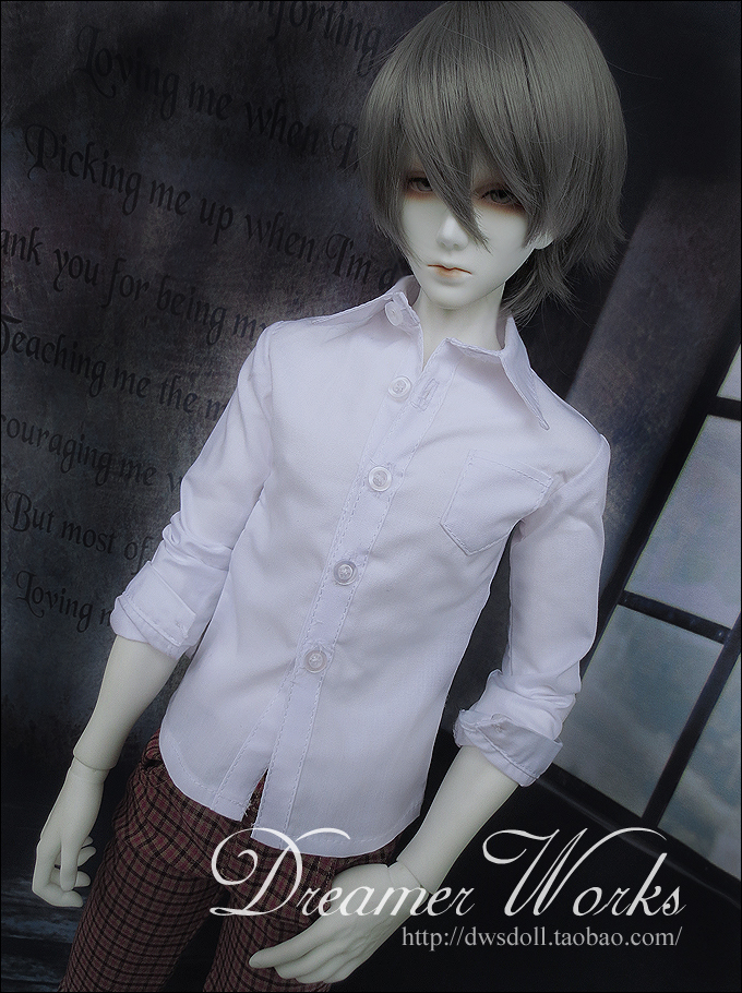 BJD Clothes White Shirt Boy for 70cm/SD/MSD Ball-jointed Doll