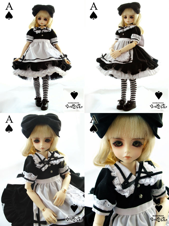 BJD Clothes Black and white dress for SD/MSD/YO-SD Ball-jointed Doll 