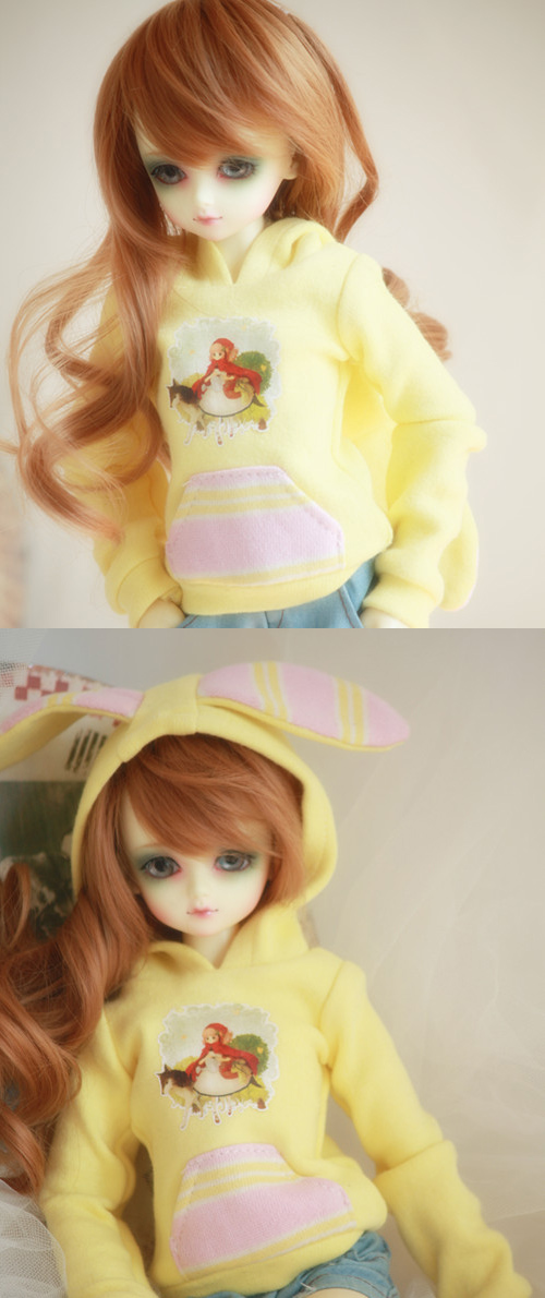 ドール服　SD/MSD/幼SDサイズ人形用　パーカー　黄色