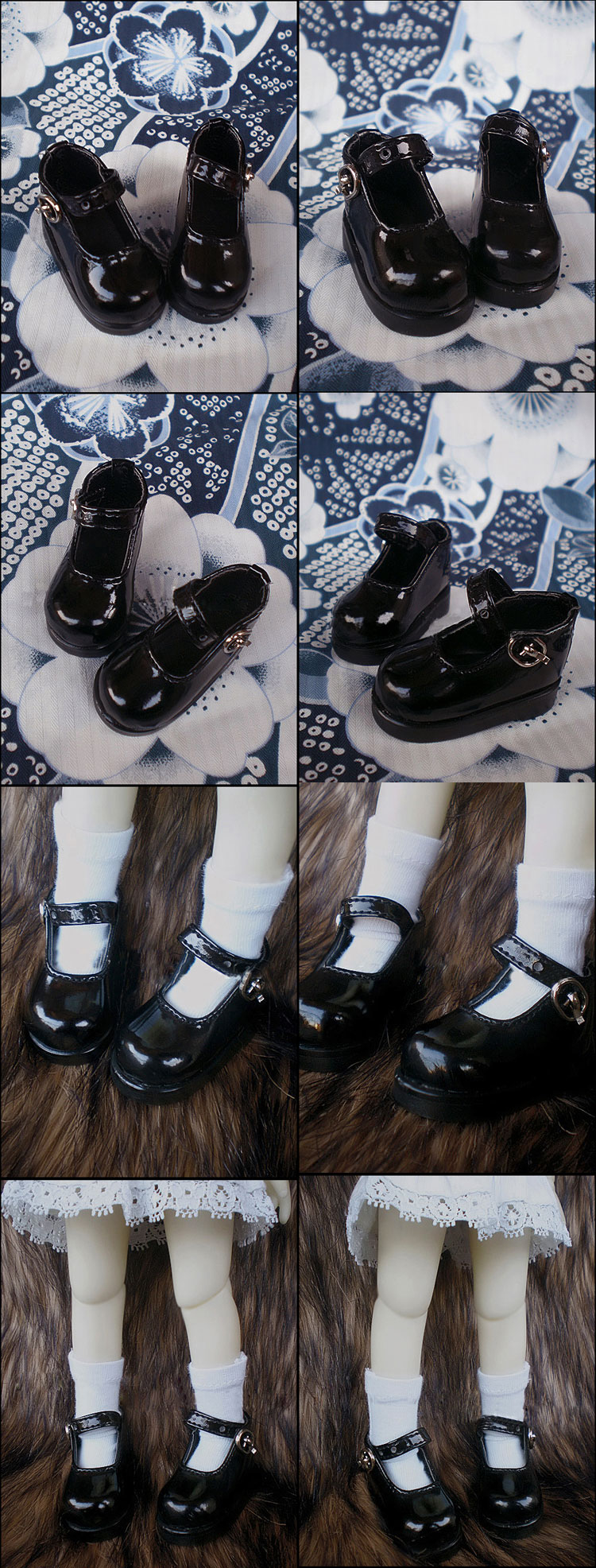 ドール靴 幼SDサイズ人形用 　黒色