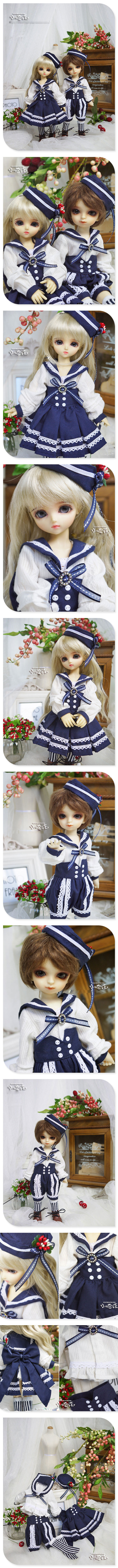 BJD Clothes Sailor Costume Set for MSD/YO-SD Ball-jointed Doll
