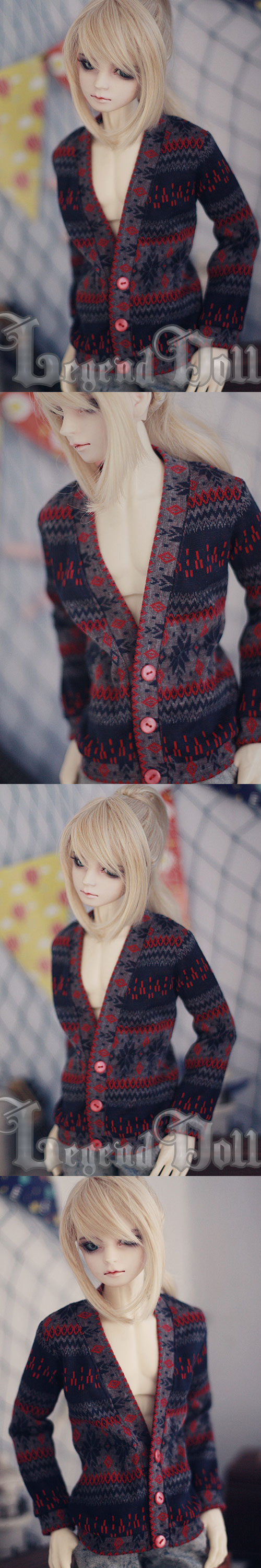 ドール服　70cm/SD/MSDサイズ人形用 赤色セーター