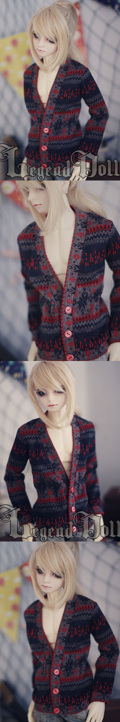 ドール服　70cm/SD/MSDサイズ人形用 赤色セーター