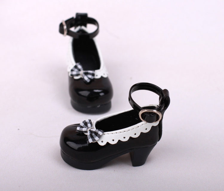 ドール靴 BJD 幼SDサイズ人形用 女性用  黒色　蝶結び付き靴