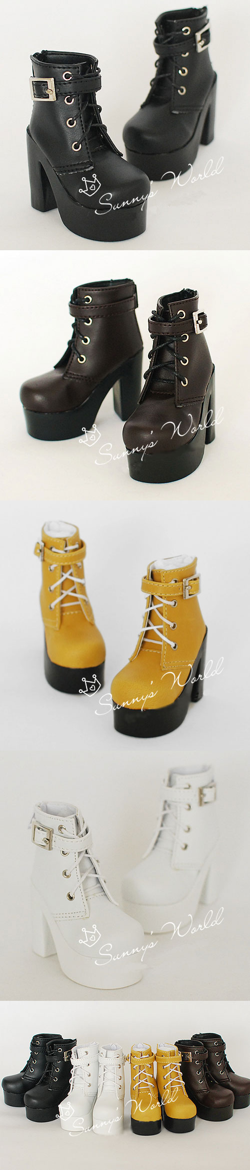ドール靴 SD/MSDサイズ人形用 【SUN74】　黒色/白色/黄色/ブラウン色あり