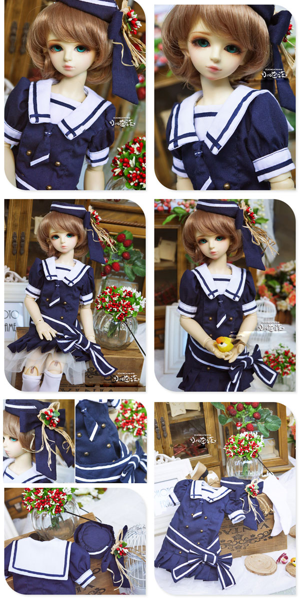 BJD Clothes Students Uniform Navy for MSD Ball-jointed Doll