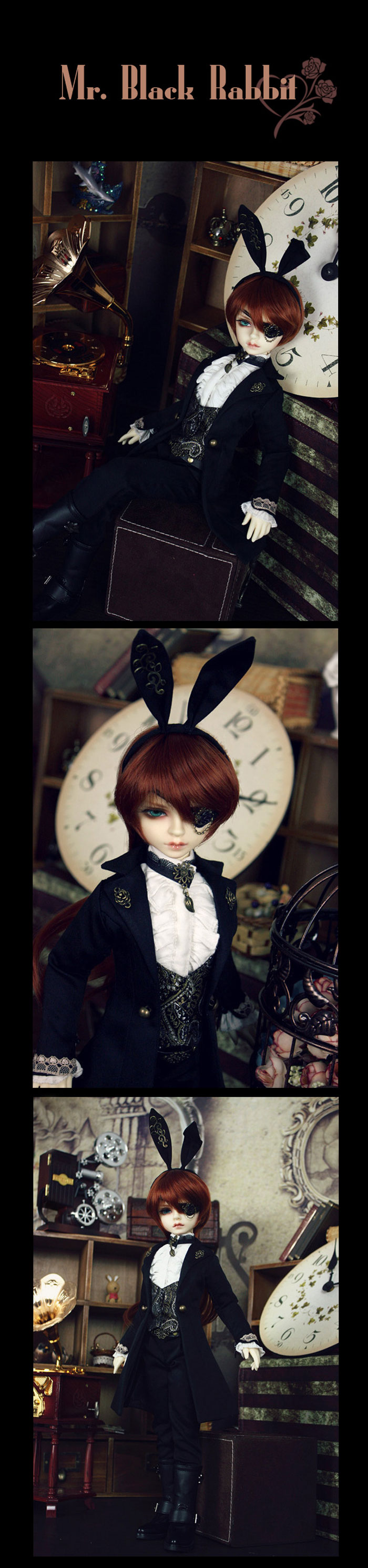 ドール衣装セット 　MSDサイズ人形用Mr. Black Rabbit