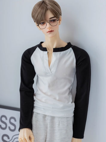 ドール用服 Ｔシャツ ブラック+ホワイト グレー 70cm/SDサイズ人形用
