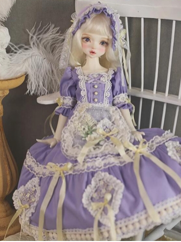 ドール用ドレス 紫色 MSD/YOSDサイズ人形用 女...